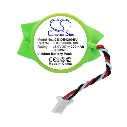 3.0V, 200mAh, Lithium Battery fits Dell, Latitude E4200, Latitude E4300, 0.6Wh