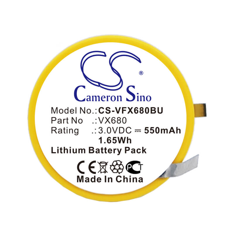 3.0V, 550mAh, Lithium Battery fits Verifone, Vx680, Vx680 Wireless Credit Card Mac, 1.65Wh