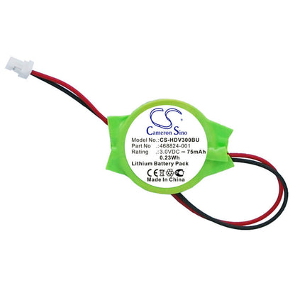 3.0V, 75mAh, Lithium Battery fits Hp, Mini 2133, Pavilion Dv3000, 0.225Wh