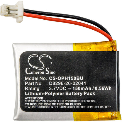 3.7V, 150mAh, Li-Polymer Battery fits Opticon, H15, H-15a, 0.555Wh