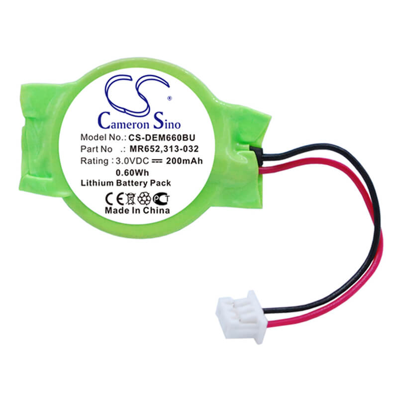 3.0V, 200mAh, Lithium Battery fits Dell, Latitude E6320, Latitude E6420, 0.6Wh