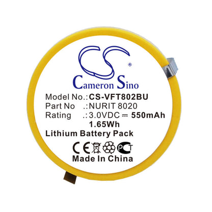 3.0V, 550mAh, Lithium Battery fits Verifone, 802b-ww-m05, Nurit 8020, 1.65Wh
