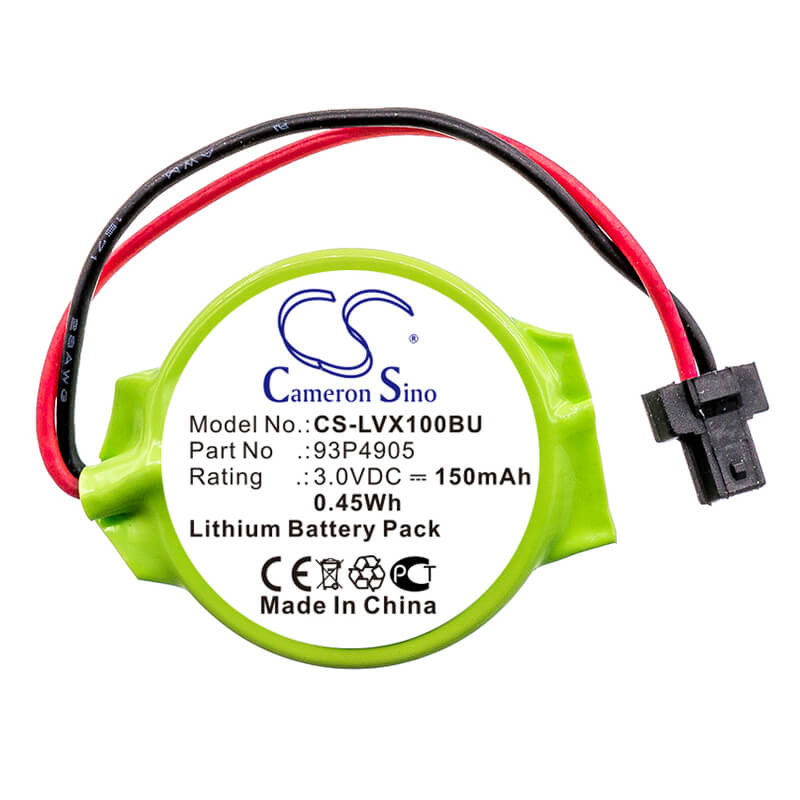 3.0V, 150mAh, Lithium Battery fits Lenovo, Thinkpad X100e, Thinkpad X100e 2876, 0.45Wh