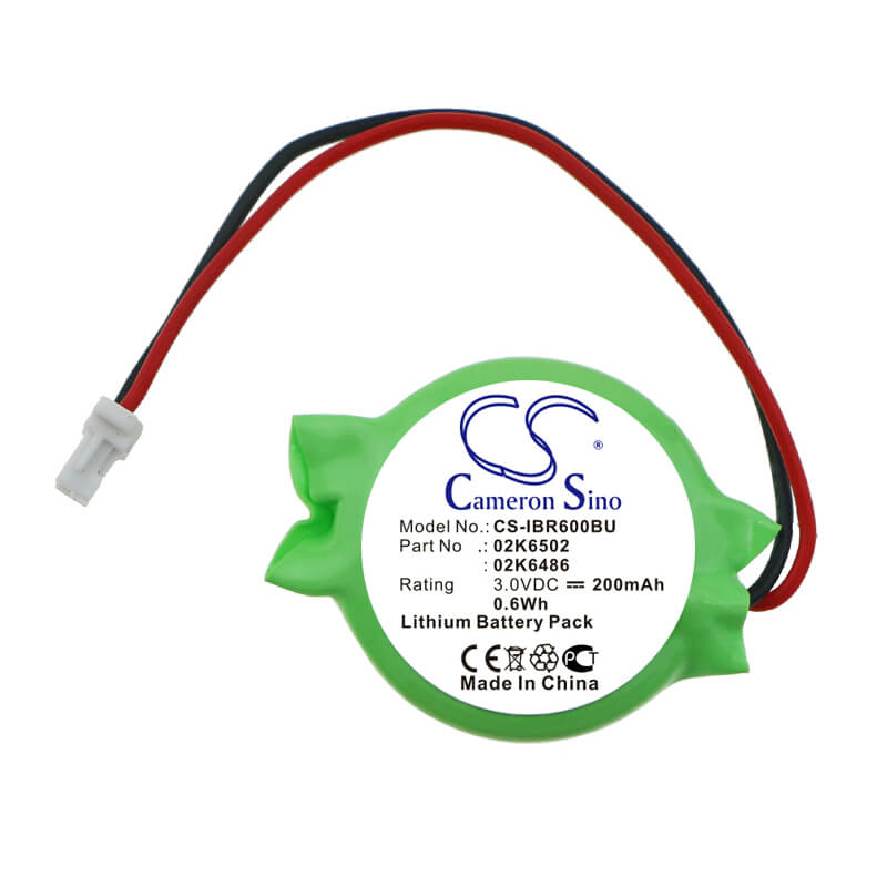 3.0V, 200mAh, Lithium Battery fits Ibm, Thinkpad 1400i 2621-rr5, Thinkpad 2645, 0.6Wh