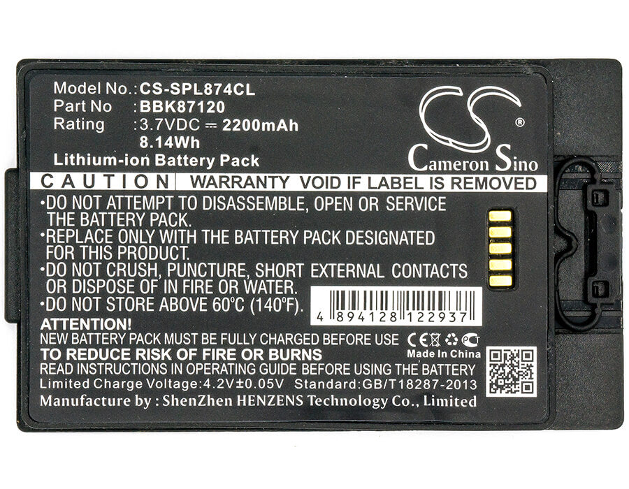 3.7V, 2200mAh, Li-ion Battery fits Spectralink, 8742, Pivot S8742, 8.14Wh