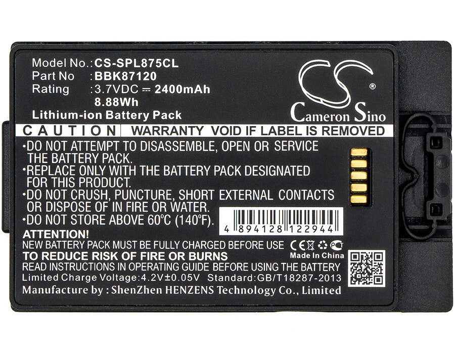 3.7V, 2400mAh, Li-ion Battery fits Spectralink, 8742, Pivot S8742, 8.88Wh