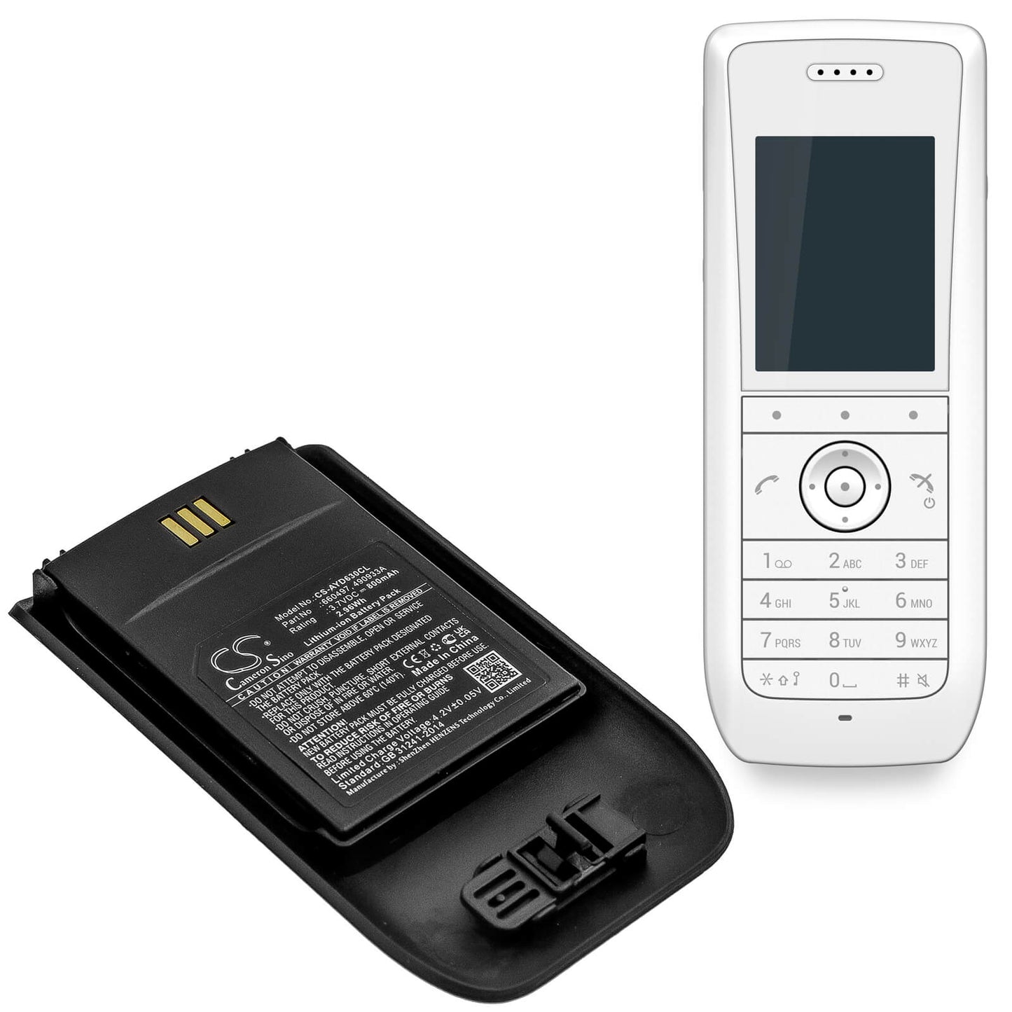 CS-AYD630CL, Cordless Phone 3.7V, 800mAh, Li-ion Battery fits Mitel, 5614, 2.96Wh