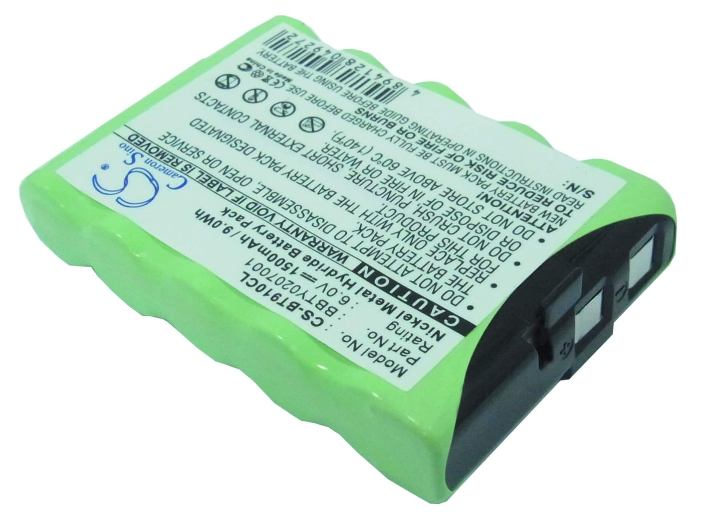 6.0V, 1500mAh, Ni-MH Battery fits Uniden, Bbty0207001, Bp9100, 9Wh