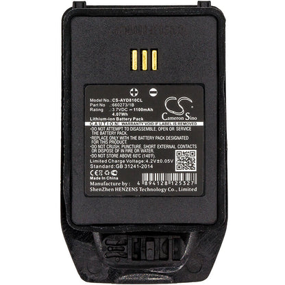 3.7V, 1100mAh, Li-ion Battery fits Detewe, Dt413, Dt423, 4.07Wh