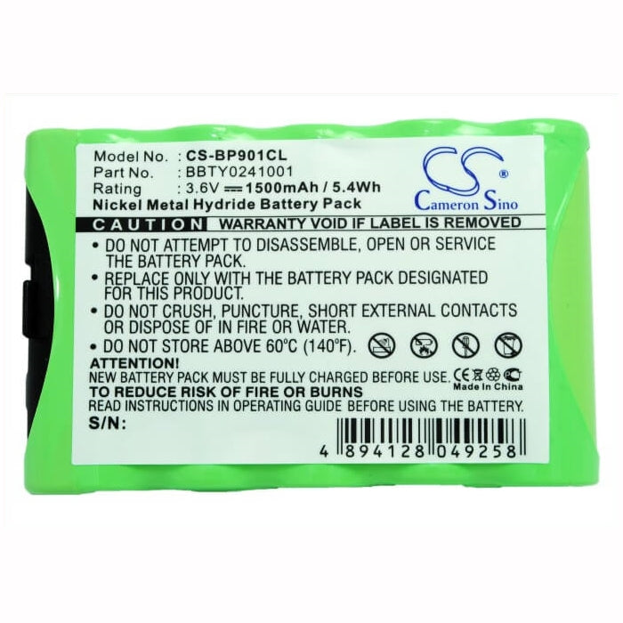 3.6V, 1500mAh, Ni-MH Battery fits Sanyo, 18560, Gespc910, 5.4Wh