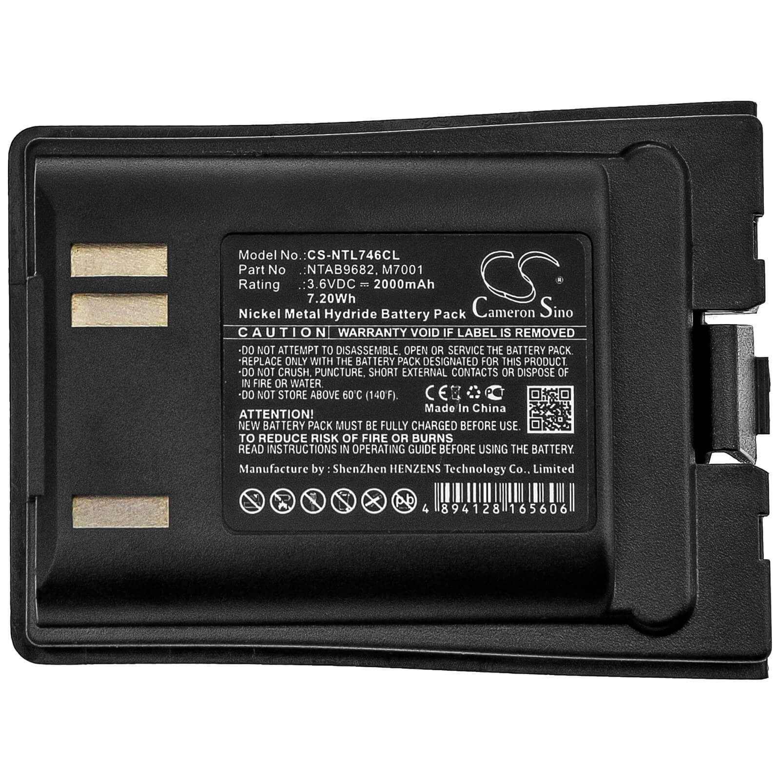 3.6V, 2000mAh, Ni-MH Battery fits Nortel, T7406, 7.2Wh