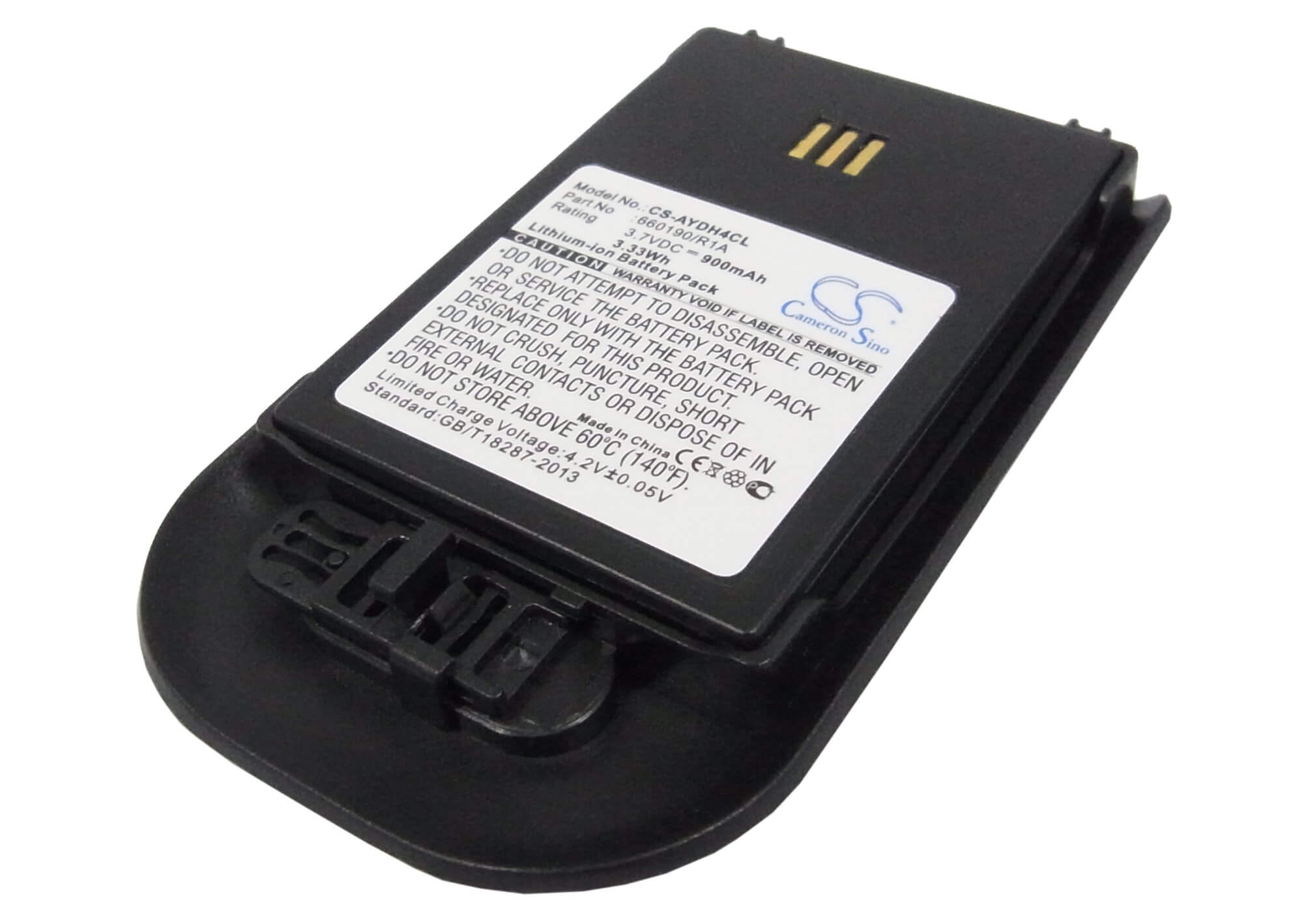 CS-AYDH4CL, Cordless Phone 3.7V, 900mAh, Li-ion Battery fits Innovaphone, Ip62, Ip63, 3.33Wh