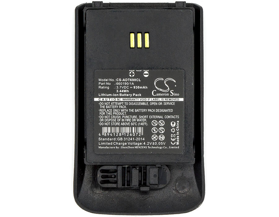 3.7V, 930mAh, Li-ion Battery fits Aastra, Dh4-baaa/2b, Dt690, 3.441Wh