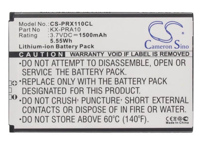 3.7V, 1500mAh, Li-ion Battery fits Panasonic, Kx-prx110, Kx-prx110gw, 5.55Wh