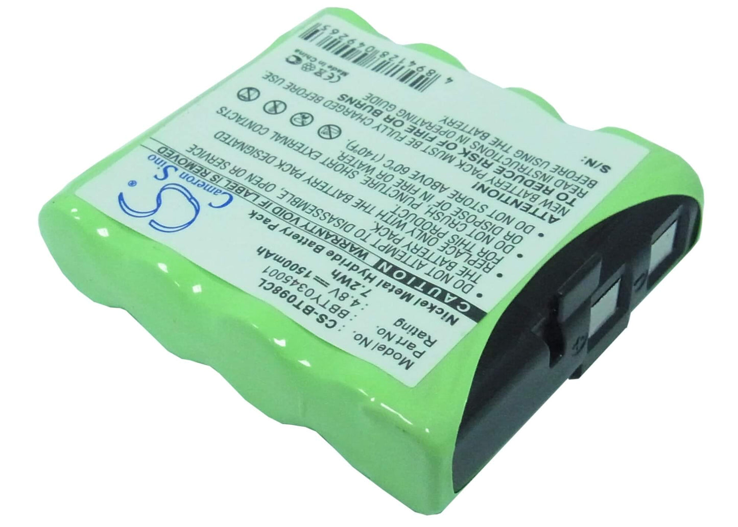 4.8V, 1500mAh, Ni-MH Battery fits Southwestern Bell, Bt098, Bt-098, 7.2Wh