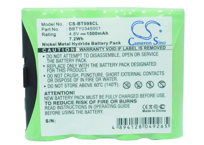 4.8V, 1500mAh, Ni-MH Battery fits Ascom, Dream, 7.2Wh