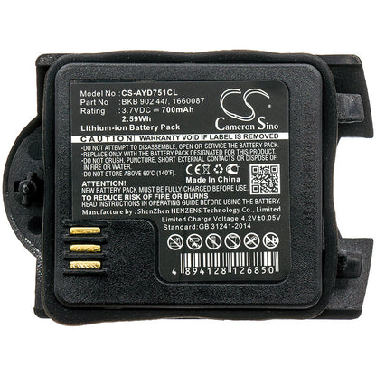3.7V, 700mAh, Li-ion Battery fits Ericsson, Dt412 V2, Dt422 V2, 2.59Wh