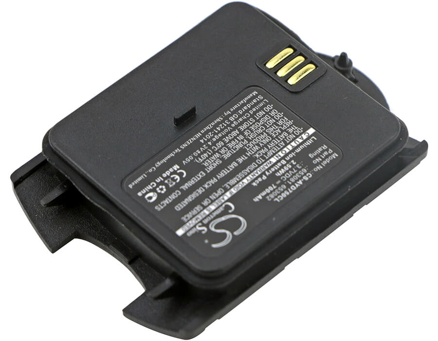 3.7V, 700mAh, Li-ion Battery fits Ascom, 9d24-faada, 9d24-fbada, 2.59Wh