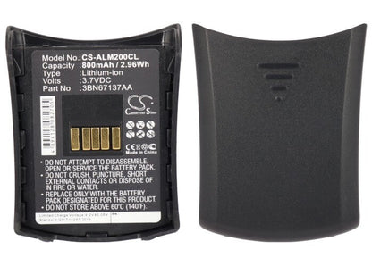 3.7V, 800mAh, Li-ion Battery fits Alcatel, Mobile Reflexes 200, 2.96Wh