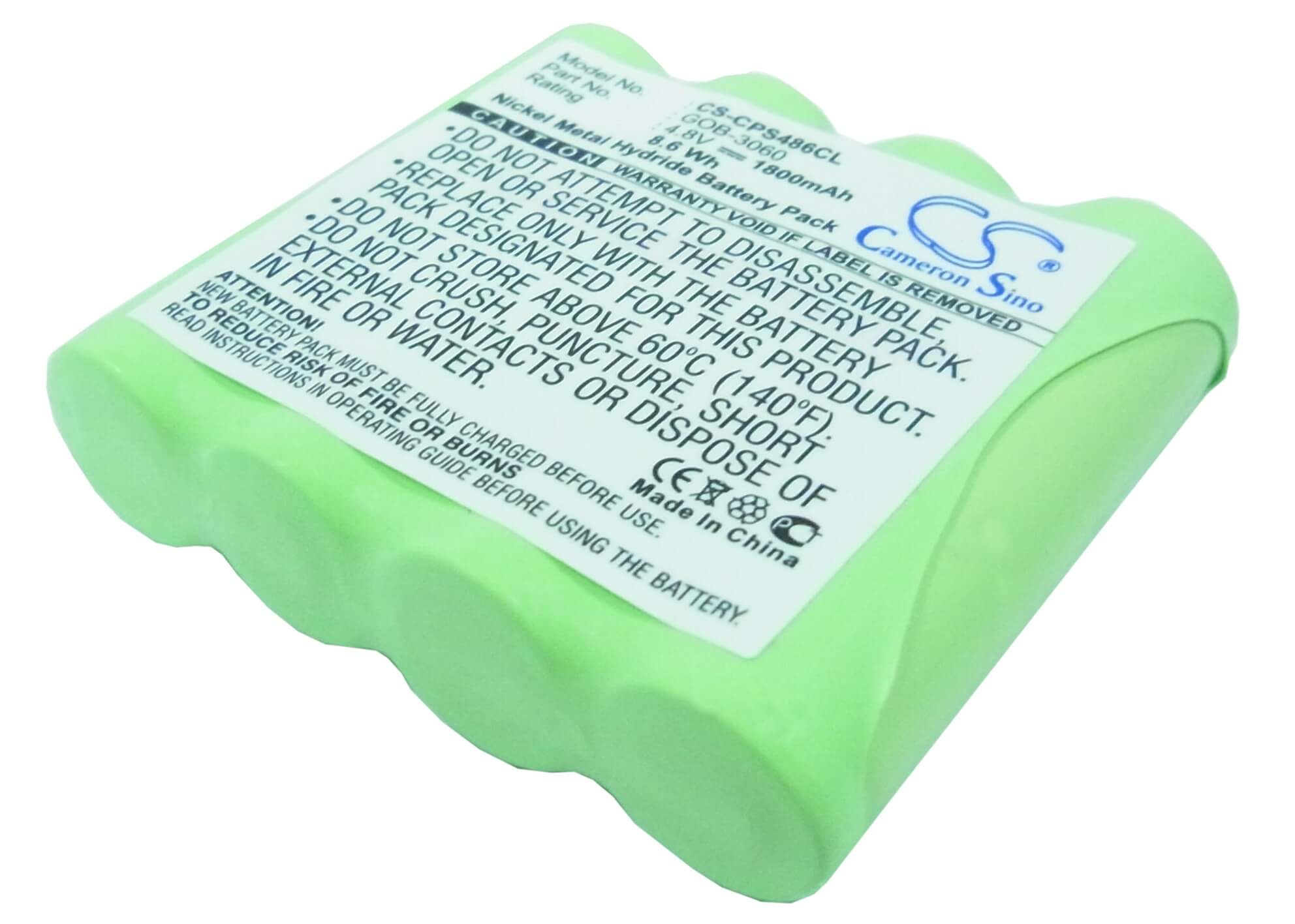 4.8V, 1800mAh, Ni-MH Battery fits Dnt, Apollo, 8.64Wh