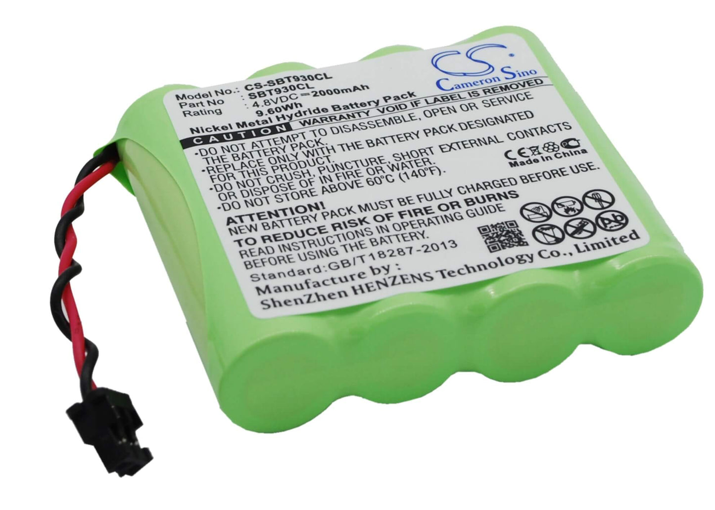4.8V, 2000mAh, Ni-MH Battery fits Albrecht, Ae930, 9.6Wh