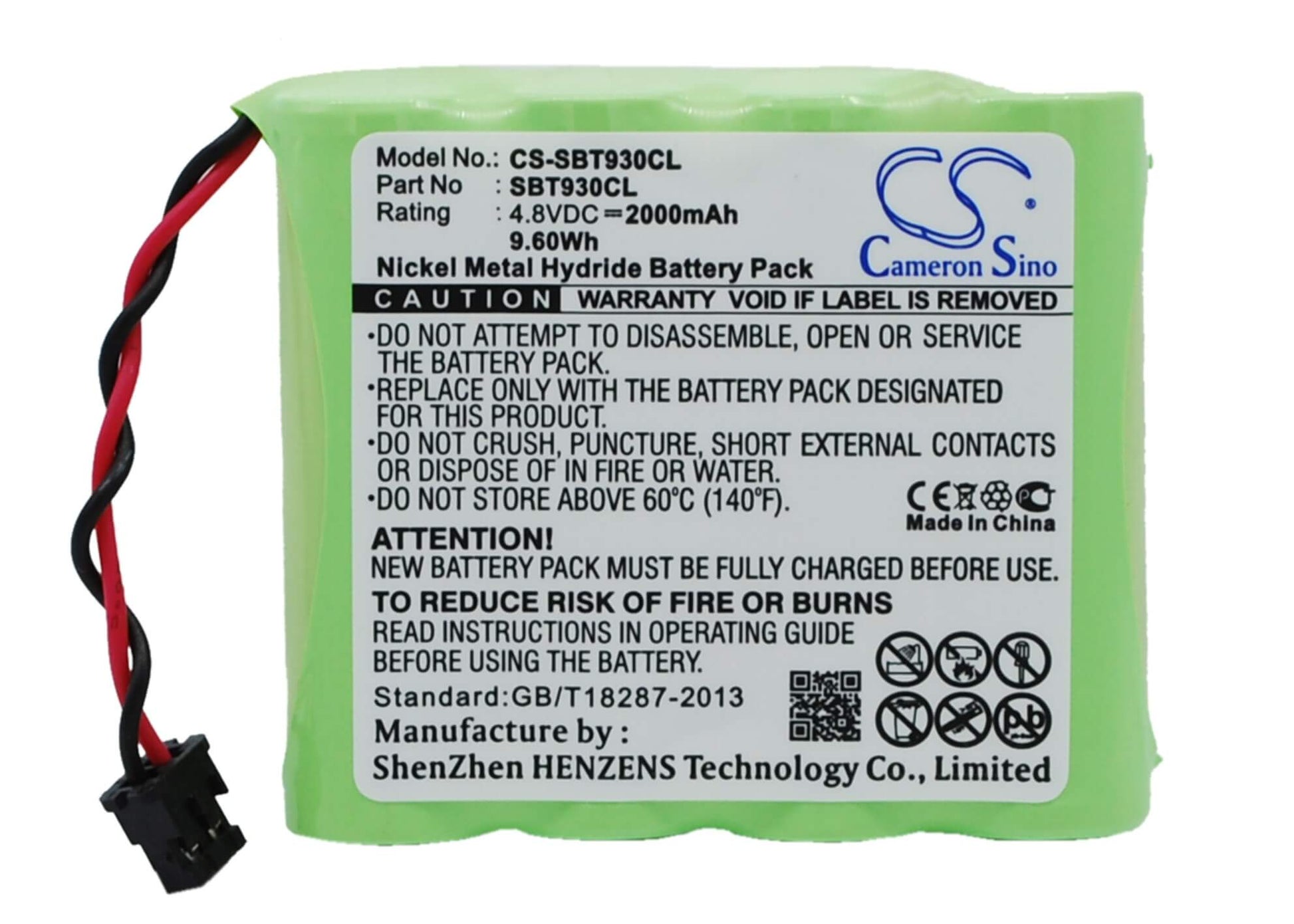 4.8V, 2000mAh, Ni-MH Battery fits Sony, Spp-300, Spp-e80, 9.6Wh