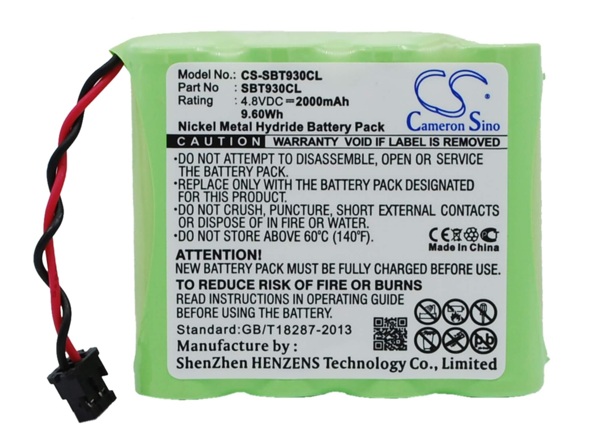 4.8V, 2000mAh, Ni-MH Battery fits Sony, Spp-300, Spp-e80, 9.6Wh