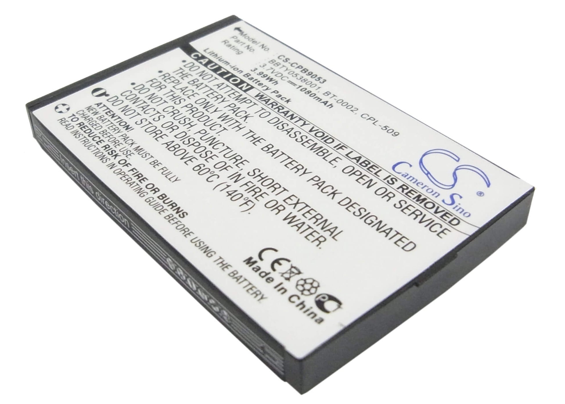 3.7V, 1080mAh, Li-ion Battery fits Uniden, Elbt585, Elbt-585, 3.996Wh