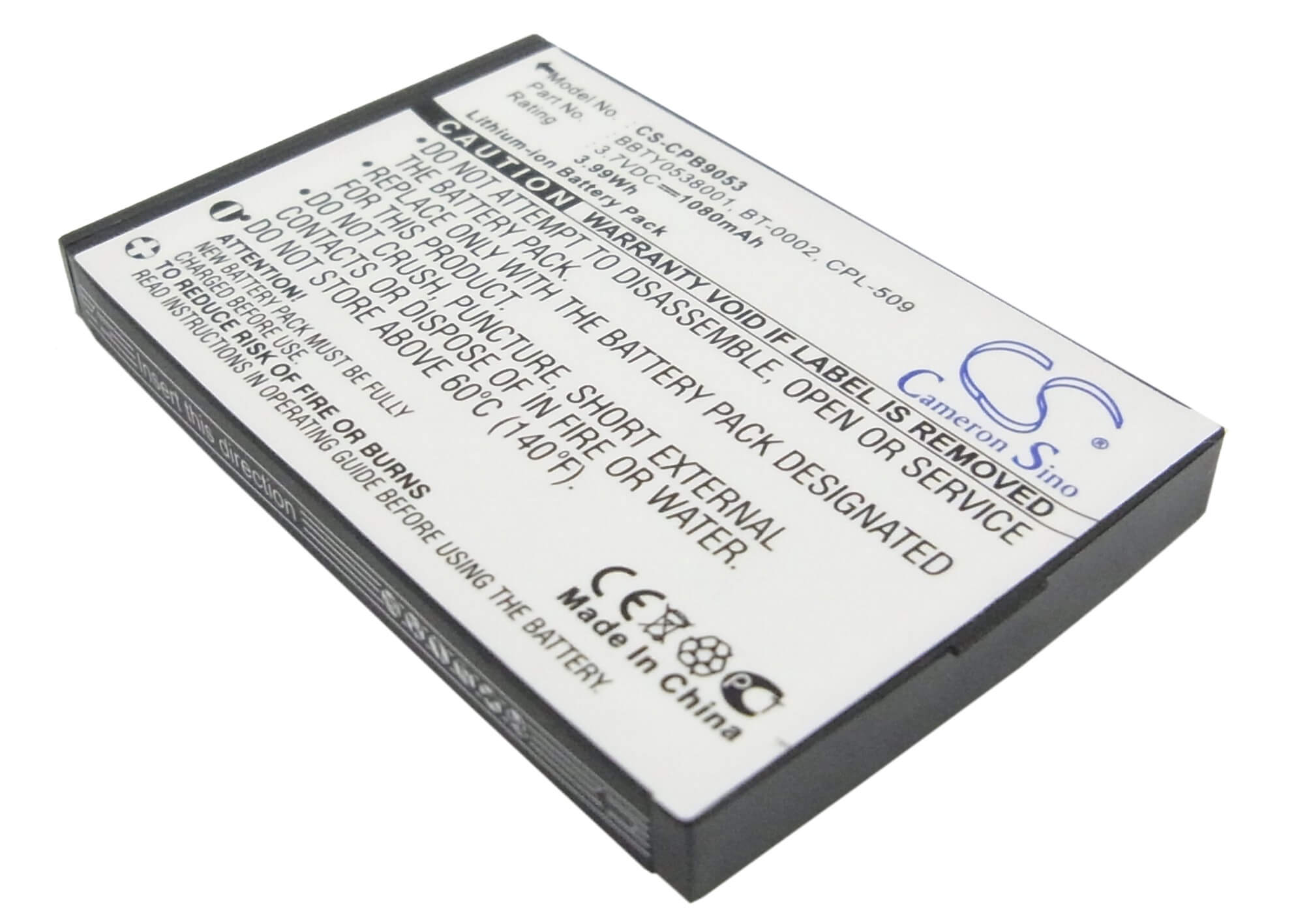 3.7V, 1080mAh, Li-ion Battery fits Uniden, Elbt585, Elbt-585, 3.996Wh