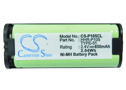 2.4V, 850mAh, Ni-MH Battery fits Uniden, Exp10000, Exp-10000, 2.04Wh