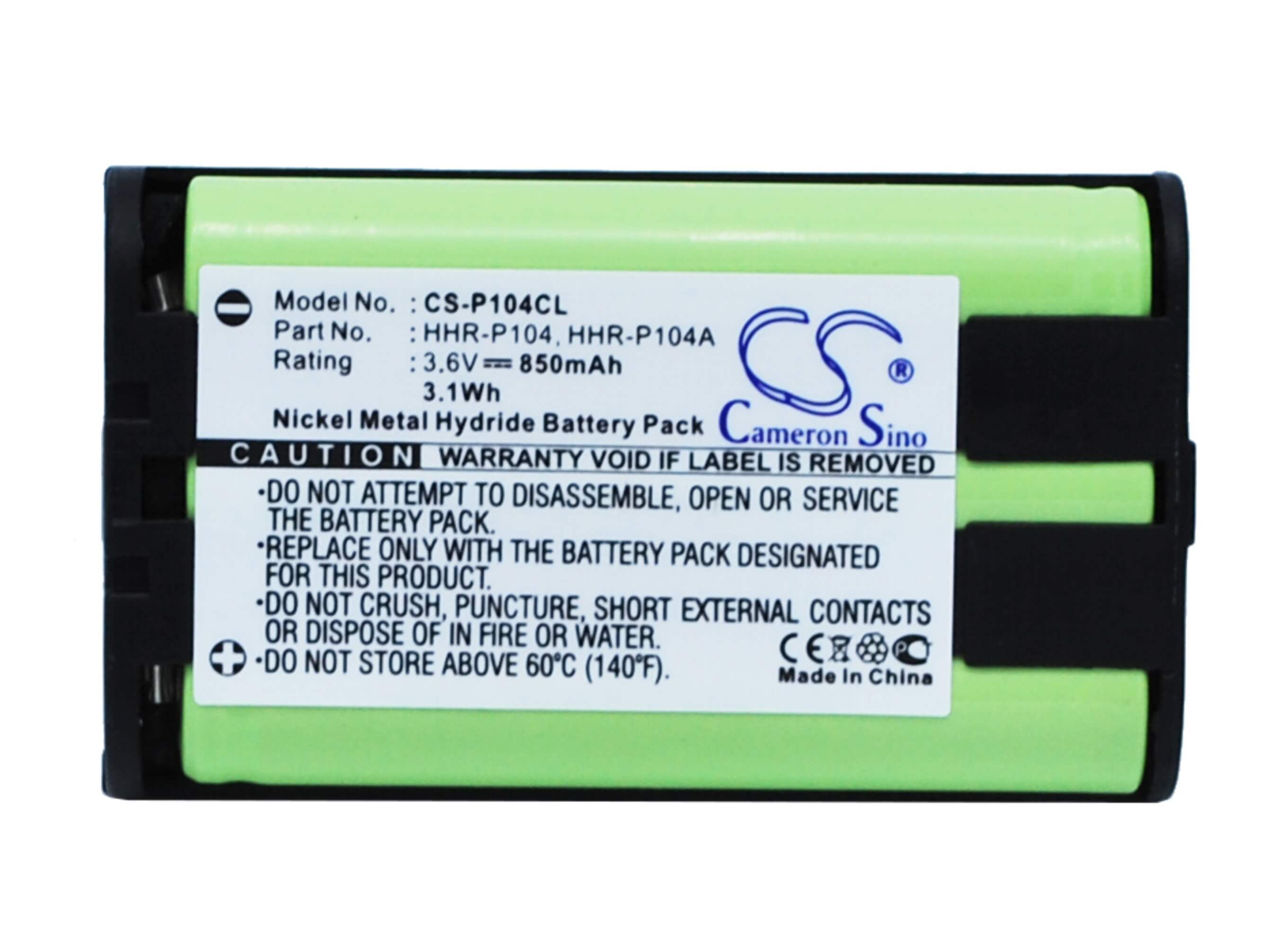 3.6V, 850mAh, Ni-MH Battery fits Panasonic, Kx-fg5210, Kx-fg5212, 3.06Wh
