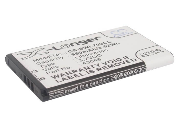3.7V, 950mAh, Li-ion Battery fits Swissvoice, L7, Sv 20405855, 3.515Wh
