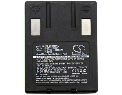3.6V, 2000mAh, Ni-MH Battery fits V Tech, 8033280003, 8040320000, 7.2Wh