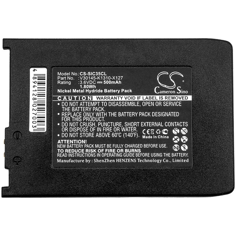 3.6V, 500mAh, Ni-MH Battery fits Siemens, Active M1, Gigaset 4000 Micro, 1.8Wh