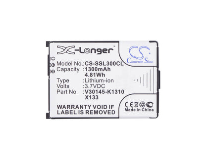 3.7V, 1300mAh, Li-ion Battery fits Telekom, T-sinus 700, T-sinus 700 Micro, 4.81Wh