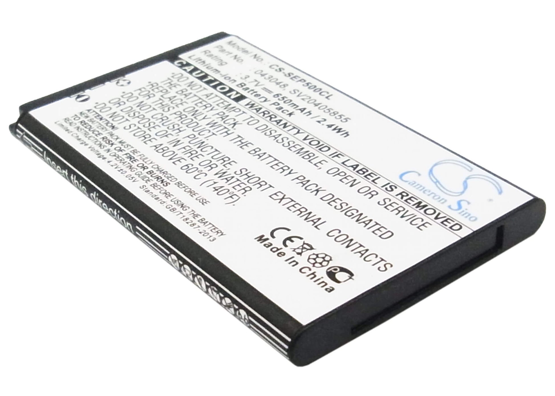 3.7V, 650mAh, Li-ion Battery fits Swissvoice, Epure, Epure Fulleco Duo, 2.405Wh