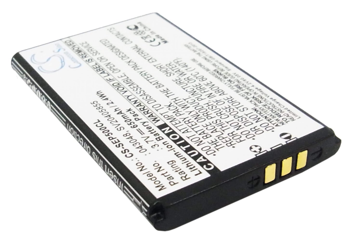 3.7V, 650mAh, Li-ion Battery fits Swissvoice, Epure, Epure Fulleco Duo, 2.405Wh
