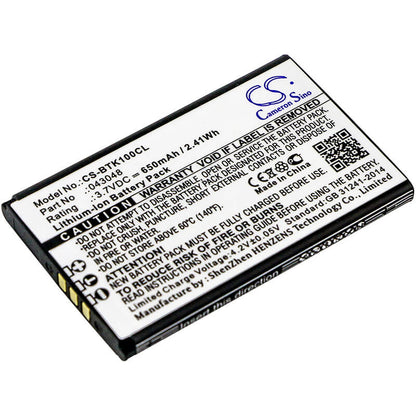 3.7V, 650mAh, Li-ion Battery fits Bt, Elements 1k, 2.405Wh