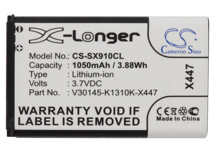 3.7V, 1050mAh, Li-ion Battery fits Siemens, Gigaset Sl910, Gigaset Sl910a, 3.885Wh