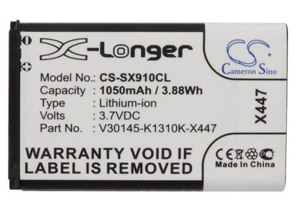 3.7V, 1050mAh, Li-ion Battery fits Siemens, Gigaset Sl910, Gigaset Sl910a, 3.885Wh