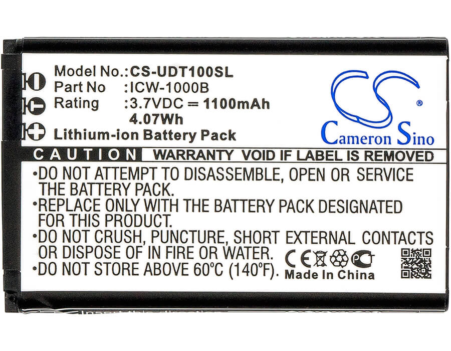 3.7V, 1100mAh, Li-ion Battery fits Incom, Icw-1000b, 4.07Wh