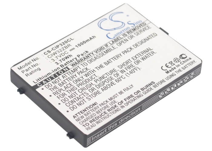 3.7V, 1000mAh, Li-ion Battery fits Cisco, Linksys Wip300, Wip320, 3.7Wh