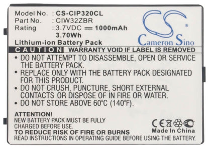 3.7V, 1000mAh, Li-ion Battery fits Cisco, Linksys Wip300, Wip320, 3.7Wh