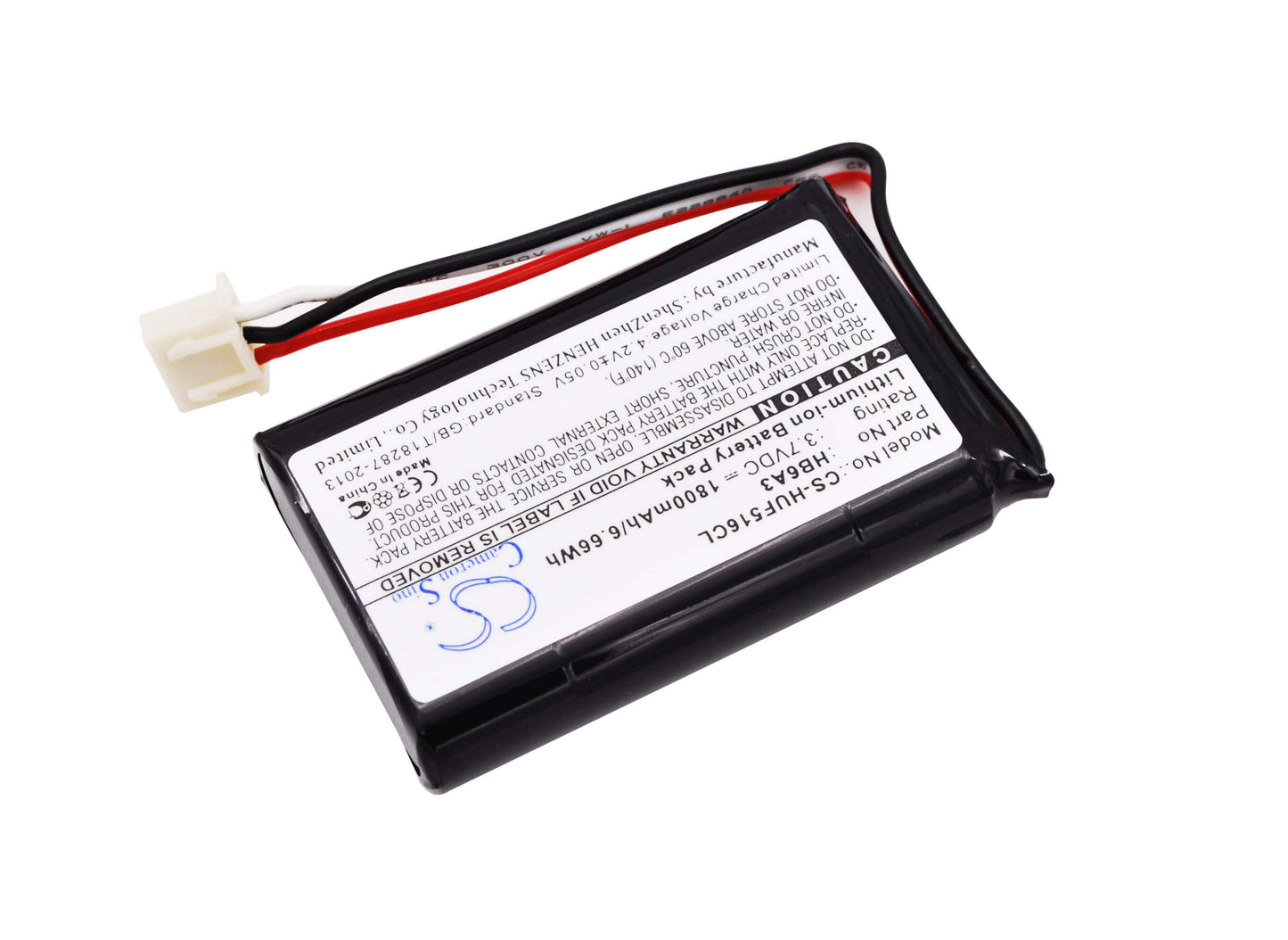 3.7V, 1800mAh, Li-ion Battery fits Huawei, Ets5623, F501, 6.66Wh