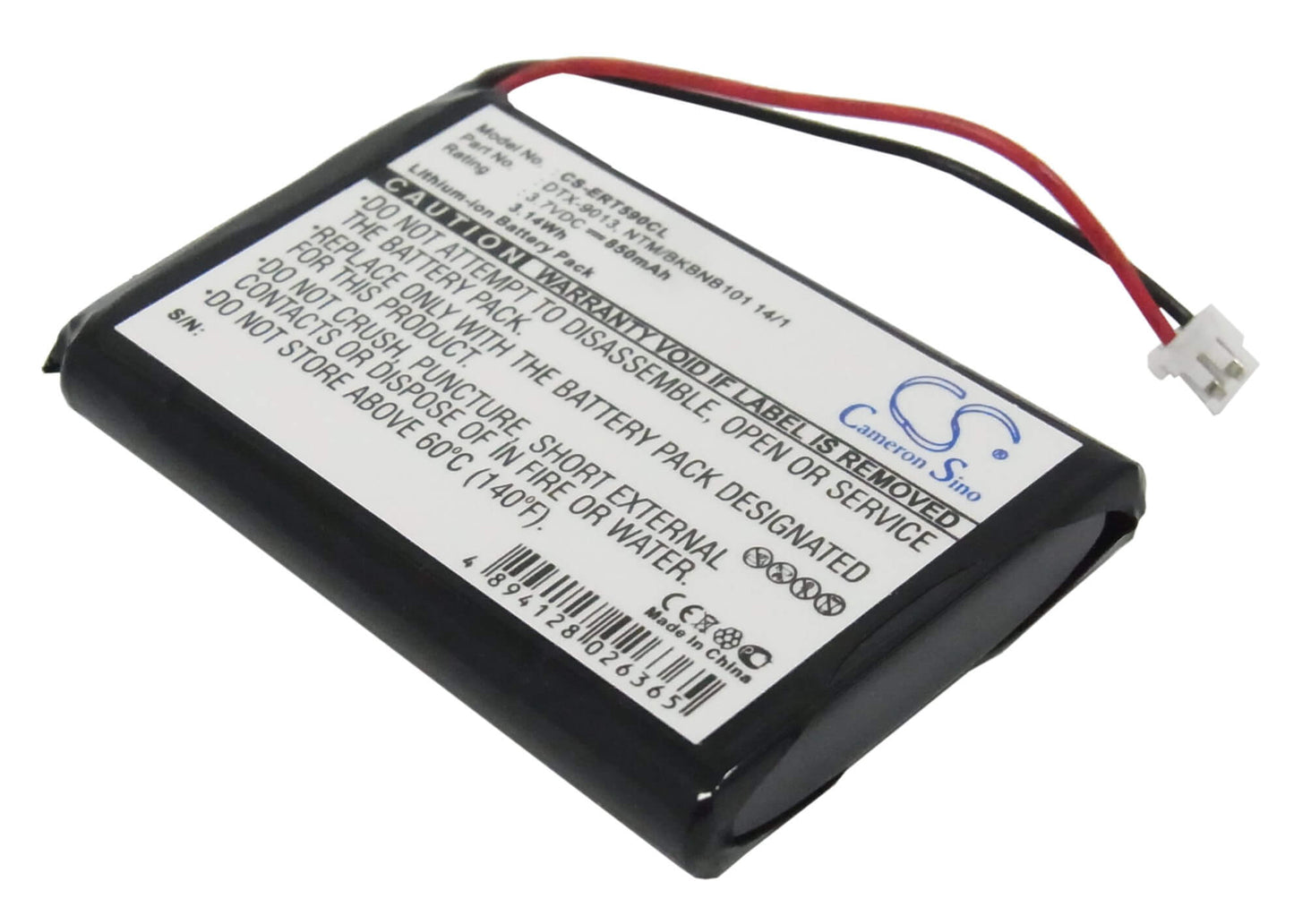 3.7V, 850mAh, Li-ion Battery fits Ericsson, Dt590, Dt5900, 3.145Wh