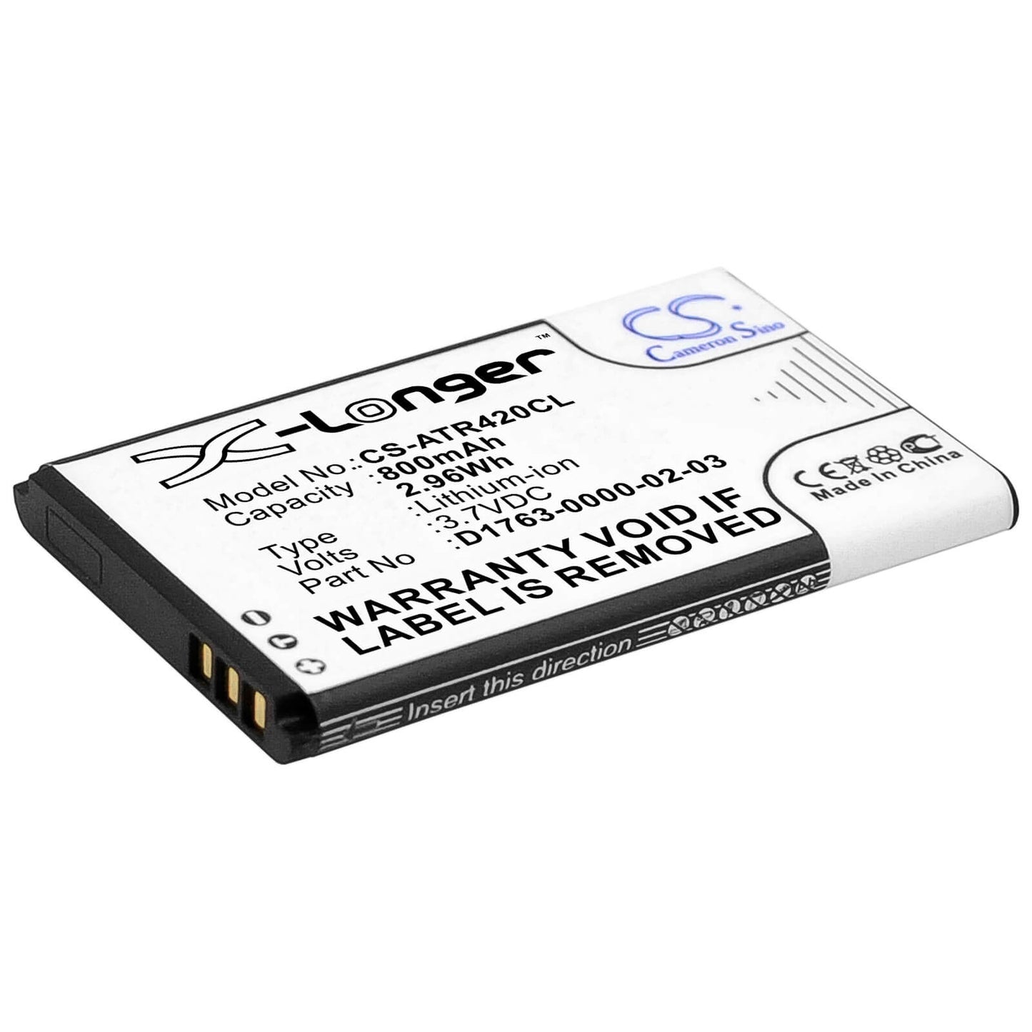 3.7V, 800mAh, Li-ion Battery fits Aastra, 420d, 2.96Wh