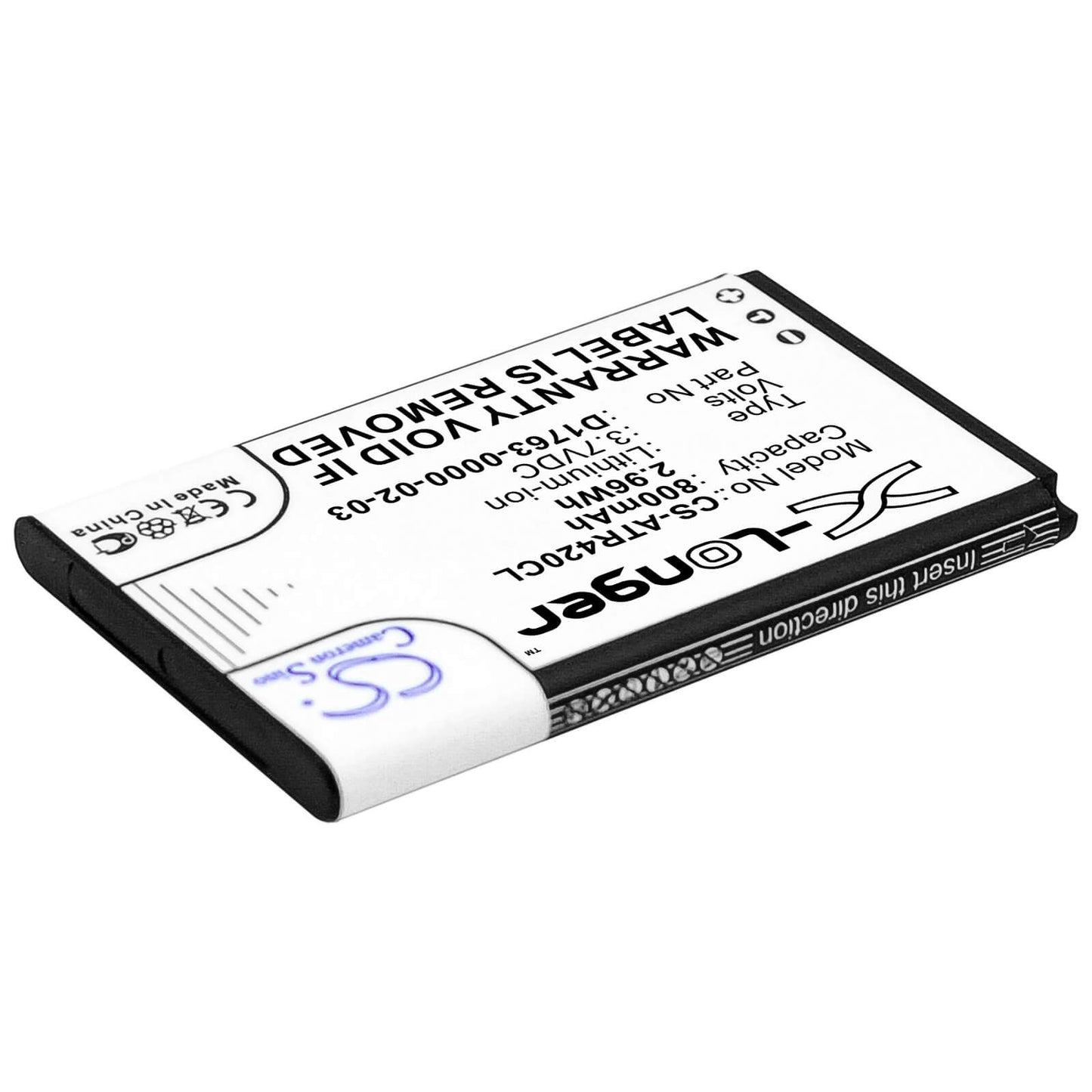 3.7V, 800mAh, Li-ion Battery fits Aastra, 420d, 2.96Wh