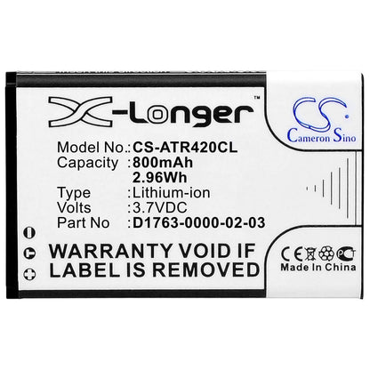 3.7V, 800mAh, Li-ion Battery fits Aastra, 420d, 2.96Wh