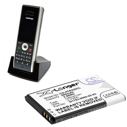 3.7V, 800mAh, Li-ion Battery fits Aastra, 420d, 2.96Wh