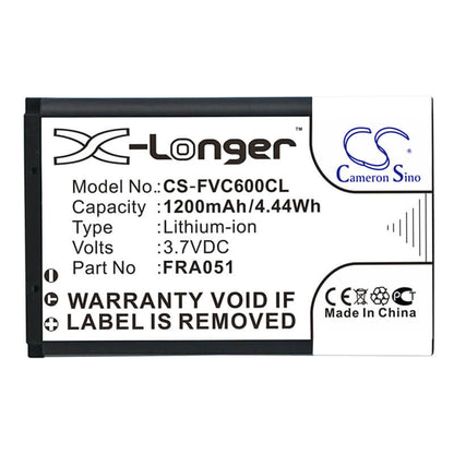 3.7V, 1200mAh, Li-ion Battery fits Fritz!fon, C6, C6 Dect, 4.44Wh